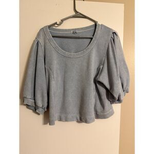 Aerie Seams Right Short Sleeve Sweatshirt - Blue